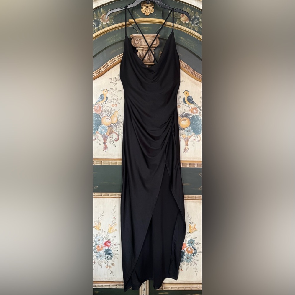 *SOLD* Windsor Black Draped Maxi Dress